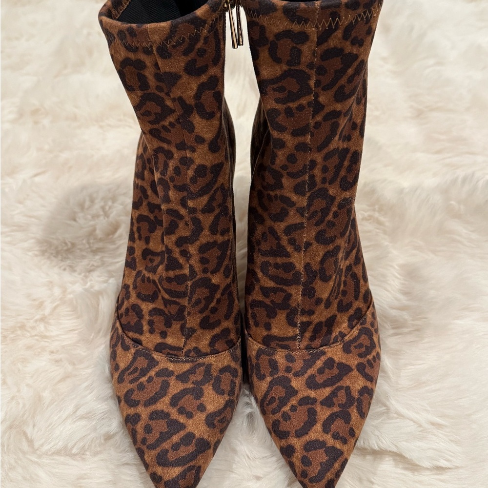 Jessica Simpson Brown Leopard Heeled Boots